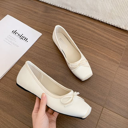 Square Toe Ribbon Accent Flats