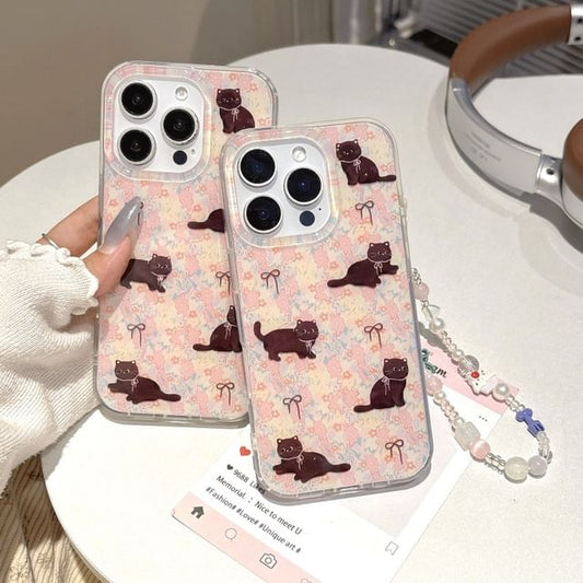 Floral Cat Phone Case / Strap / Set