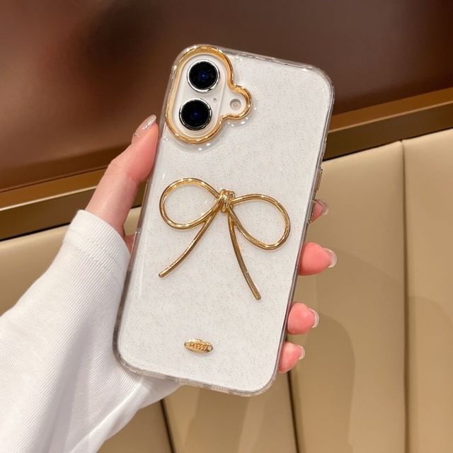 Metallic Trim Bow Phone Case