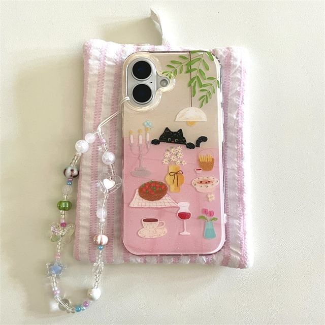 Cat Meal Table Phone Case / Strap / Set