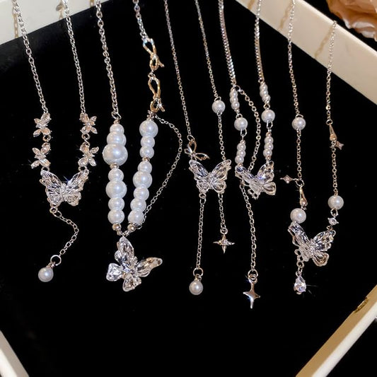 Pendant Faux Pearl Alloy Choker (Various Designs)