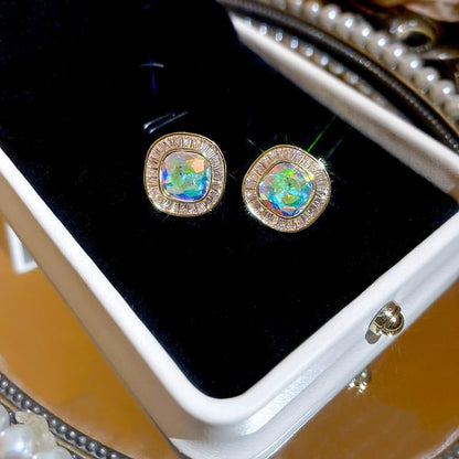 Rhinestone Alloy Stud Earring