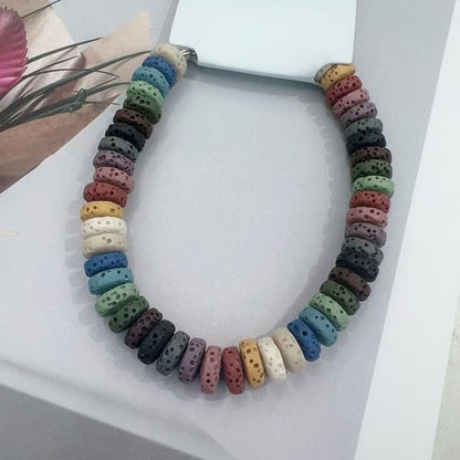 Volcanic Stone Stainless Steel Bracelet