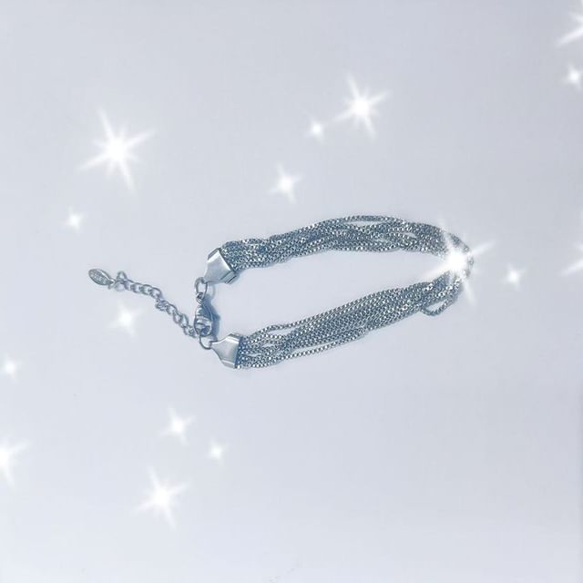 Layered Alloy Necklace and Bracelet Set