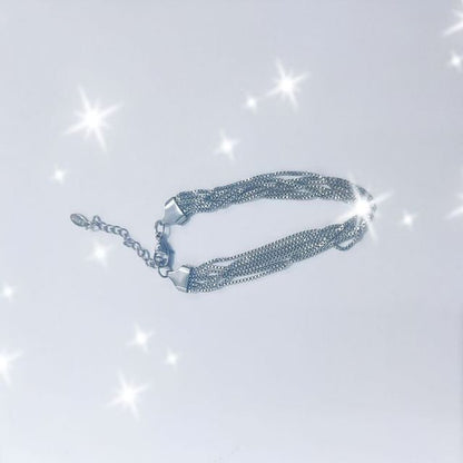 Layered Alloy Necklace and Bracelet Set