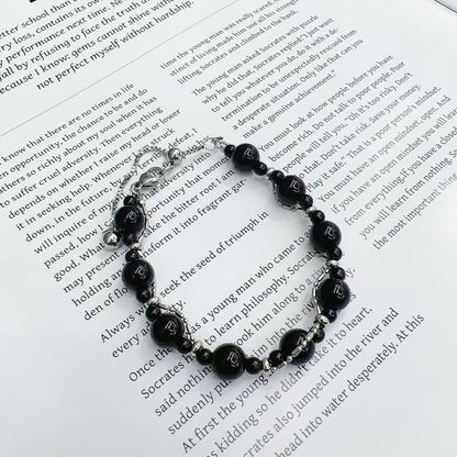 Gemstone Bead Necklace & Bracelet Stainless Steel