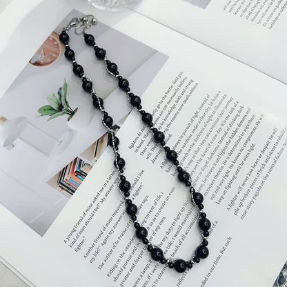 Gemstone Bead Necklace & Bracelet Stainless Steel