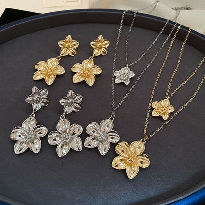 Pendant Drop Necklace Alloy Floral / Earring
