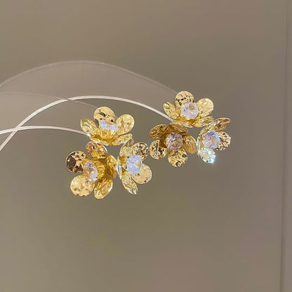 Statement Alloy Floral Earring Rhinestone