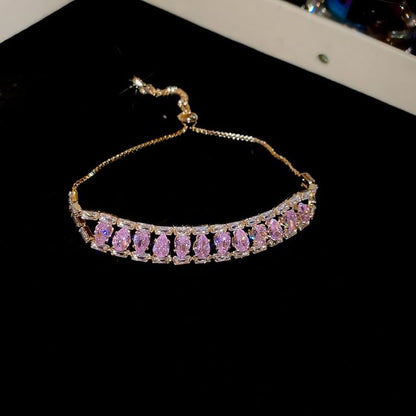 Rhinestone Alloy Bracelet (Various Designs)