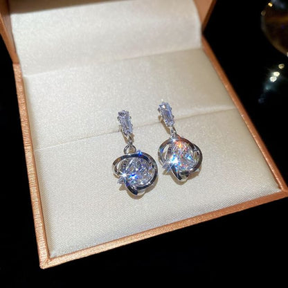 Alloy Drop Rhinestone Earring