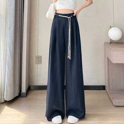 High Waist Plain Wide Leg Pants (Various Designs)