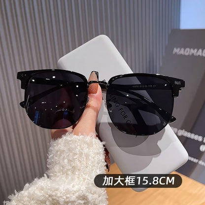 Half Frame Sunglasses / Polarized Sunglasses / Fabric Pouch / Case / Cleaning Cloth / Set (Various Designs)