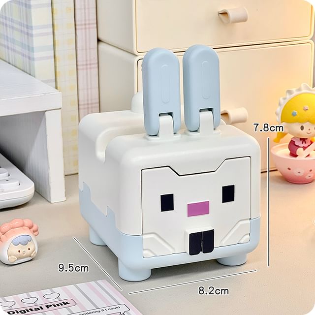 Rabbit Plastic Drawer Desk Organizer with Phone Stand