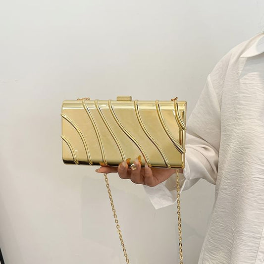 Chain Strap Textured Crossbody Bag