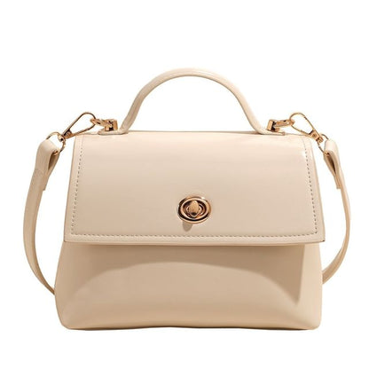 Top Handle Twist Lock Flap Faux Leather Crossbody Bag / Bag Charm / Set