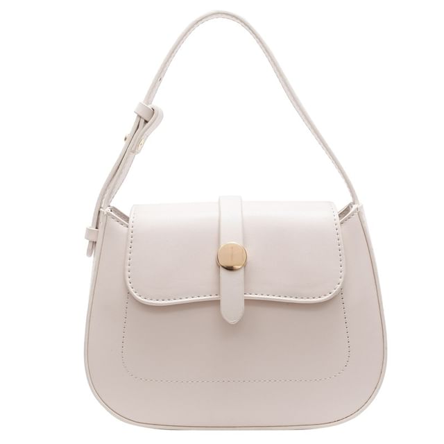 Plain Faux Leather Flap Crossbody Bag