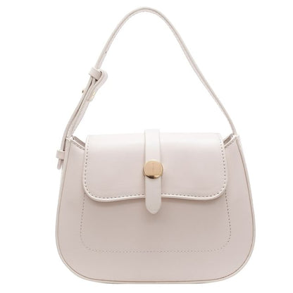 Plain Faux Leather Flap Crossbody Bag