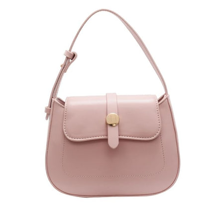 Plain Faux Leather Flap Crossbody Bag
