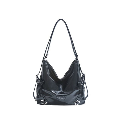 Bow Star Buckled Faux Leather Crossbody Bag