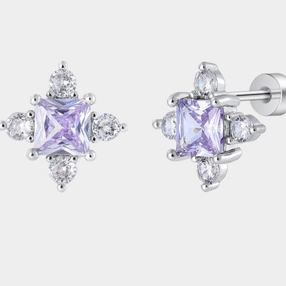 Rhinestone Alloy Barbell Earring Set