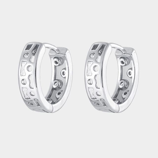 Cutout Alloy Huggie Earring