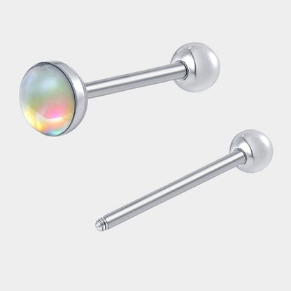 Alloy Faux Gemstone Barbell Earring