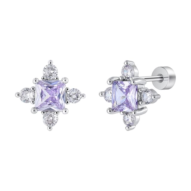 Rhinestone Alloy Barbell Earring Set