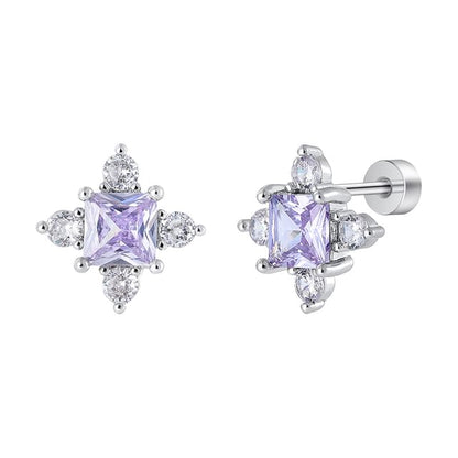 Rhinestone Alloy Barbell Earring Set