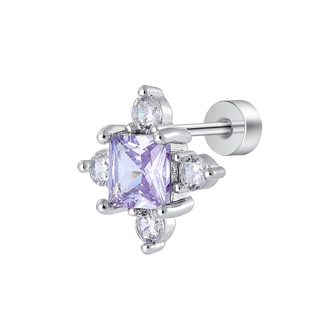 Rhinestone Alloy Barbell Earring Set