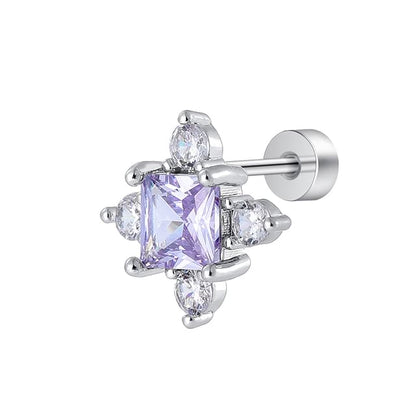 Rhinestone Alloy Barbell Earring Set