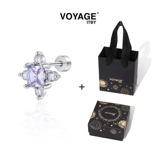 Rhinestone Alloy Barbell Earring Set