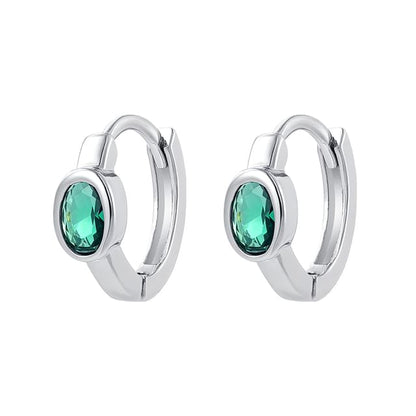 Rhinestone Huggie Earring Set - Alloy