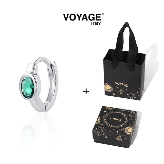 Rhinestone Huggie Earring Set - Alloy