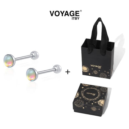 Alloy Faux Gemstone Barbell Earring
