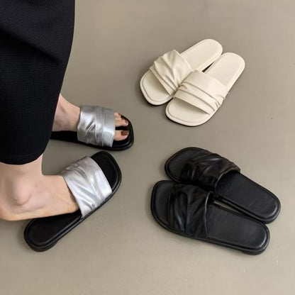 Ruched Slide Sandals