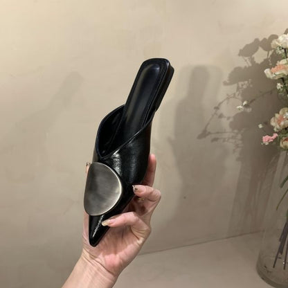 Pointed Toe Disc Mules