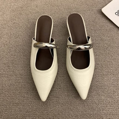 Pointed Toe Wedge Mary Jane Mules