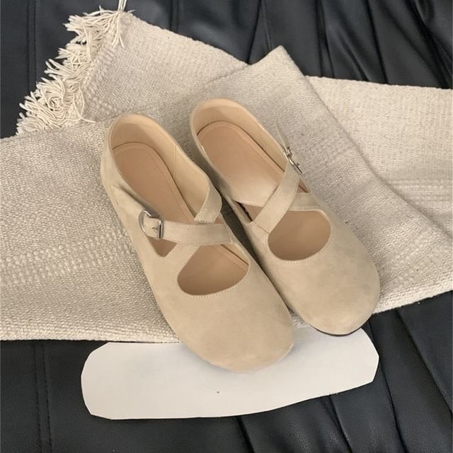 Criss Cross Hidden Wedge Mary Jane Shoes