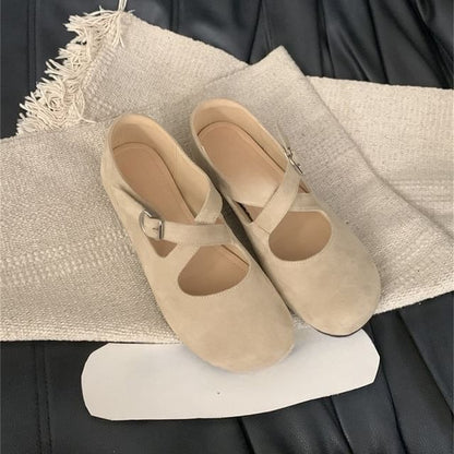 Criss Cross Hidden Wedge Mary Jane Shoes