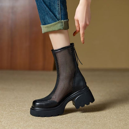 Platform Panel Mesh Short Boots