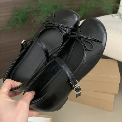 Bow Mary Jane Hidden Wedge Shoes