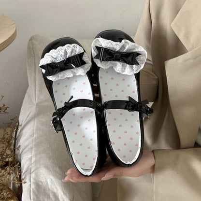 Bow Ruffle Mary Jane Pumps