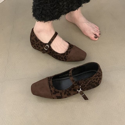 Square Cap Toe Hidden Wedge Mary Jane Pumps