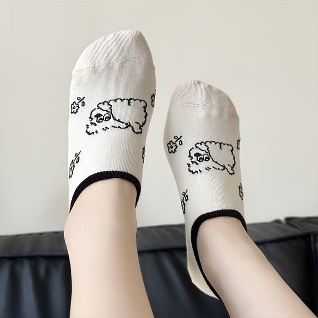 Set Cut Socks Jacquard Low Cartoon
