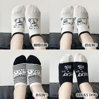 Set Cut Socks Jacquard Low Cartoon
