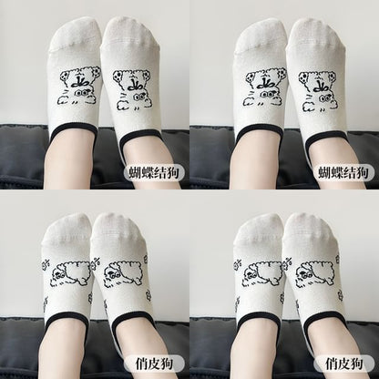 Set Cut Socks Jacquard Low Cartoon