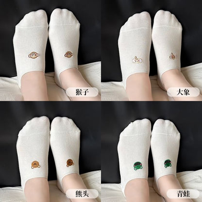 Socks Animal Low Cut Set Embroidery
