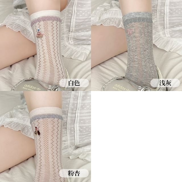 Crew Set Embroidered Socks