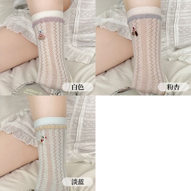 Crew Set Embroidered Socks